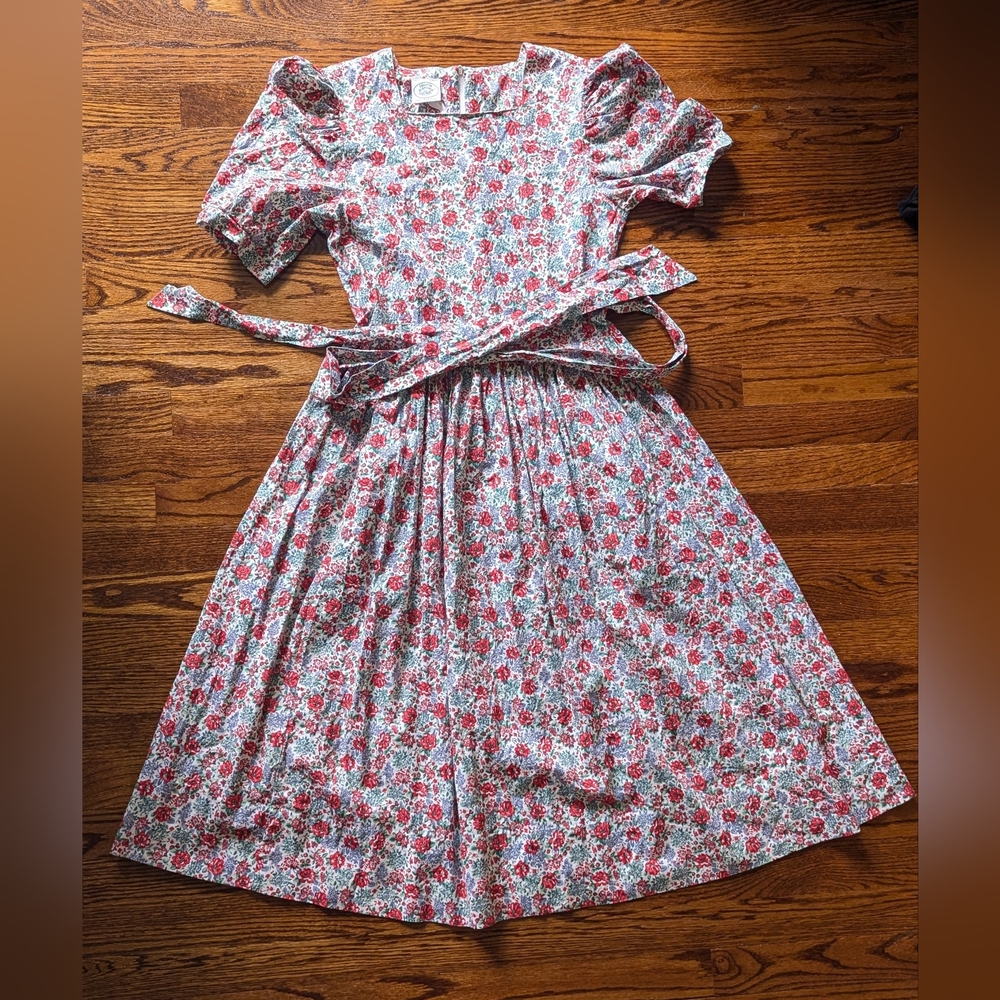 80s Vintage Laura Ashley Floral Midi Dress